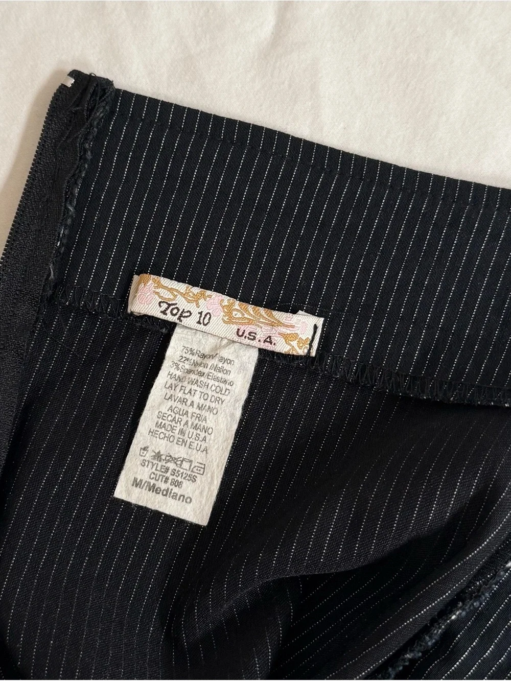 Y2K High Waist Pinstripe Pencil Skirt